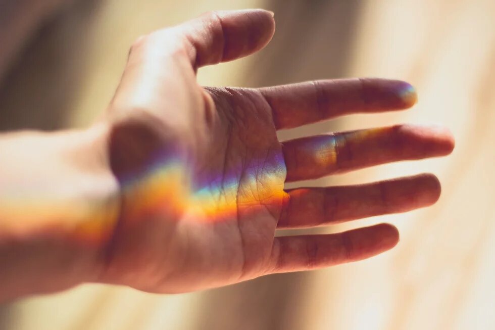Regenbogen Hand